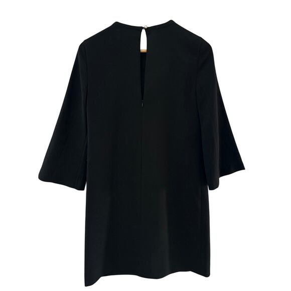 Kate Spade Lucy Jeweled Neck Bell Sleeve Crepe Black Shift Dress Size 2 - Picture 12 of 16